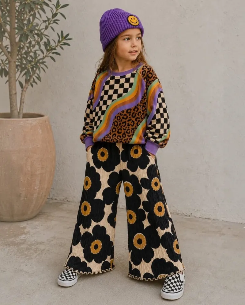 Flower Power Wide Leg Pant | Kids' Floral – Best Day Ever Kids